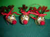 Jingle Bell Reindeer Face Ornaments